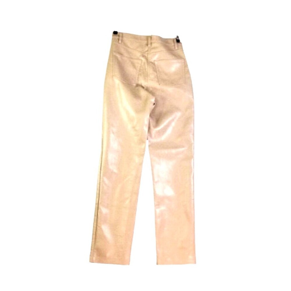 WILFRED Melina Pant High Waisted Tan Vegan Leather Pants Sz 2 Aritzia - Picture 8 of 10